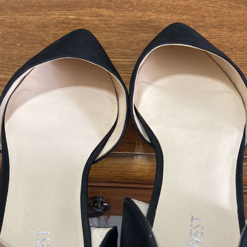 🟣🟣 Nine West Black Pointed-Toe D'Orsay Flats (size 8.5) - Picture 2 of 8